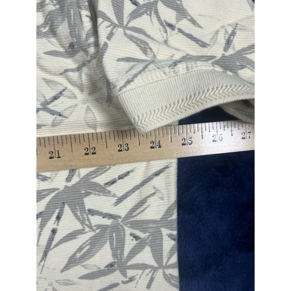 Joe Marlin Polo Shirt Men's Size 2X Ivory Ribbed Cotton Blend Bamboo Print - Picture 5 of 9